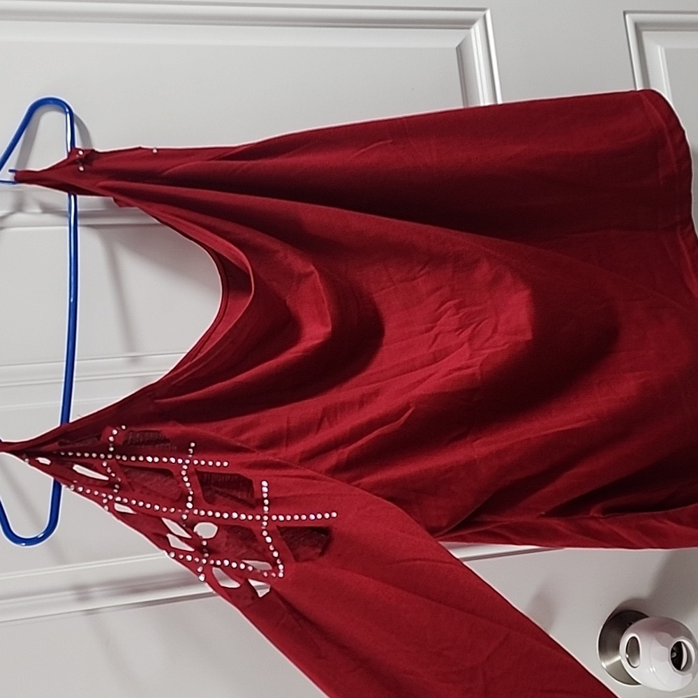 Red  shirt with rhinestones
